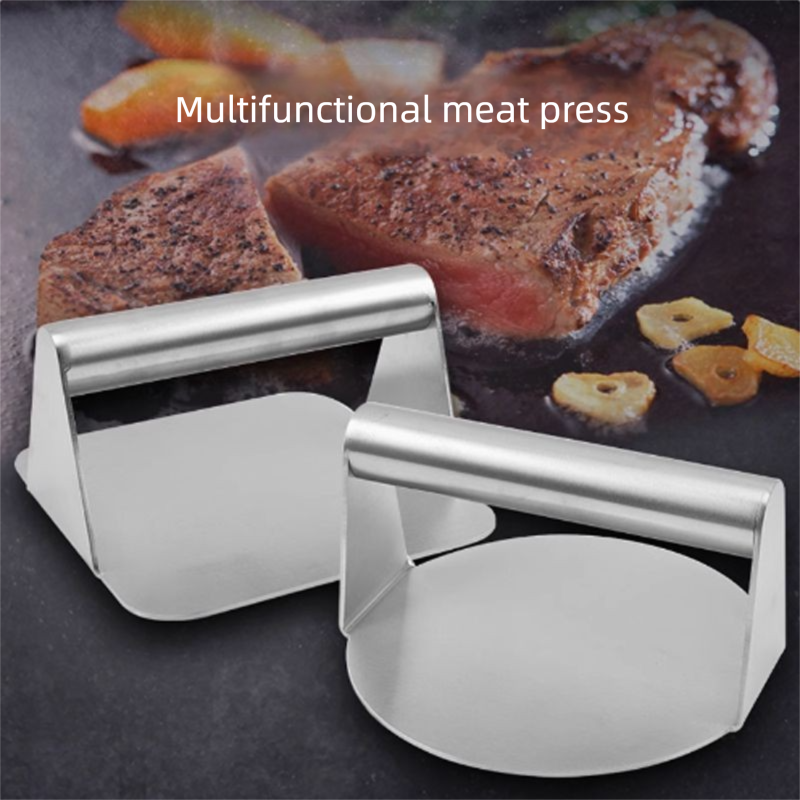2-PCS Stainless Steel Meat Press Mold 11.2cm Diameter for Burger Patties, Steak, Dough & Rice Rolls – Heavy-Duty Kitchen Tool