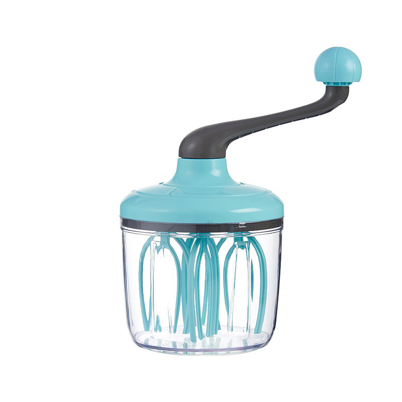 Green Manual Hand-Crank Egg Beater – Semi-Automatic Whisk for Whipping Cream, Egg Whites, and Baking Mixes with Easy-Clean Design