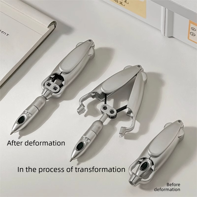 5-Pcs Transformable Squid-Style Pen – Compact Mechanical Writing Tool with Hinged Design and 0.5mm Ballpoint Tip