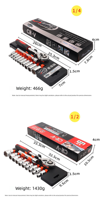 12 Piece 1/4 Inch Drive Ratchet and Metric Socket Wrench Set Professional Mechanics Tool Kit for Automotive Repair and Home DIY Maintenance