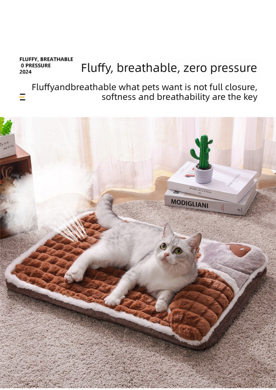 Thickened Pet Sofa Bed XL Size 75x45cm Grey Dog Mat with Integrated Pillow Soft Washable Sleeping Pad for Dogs and Cats All Season Comfort