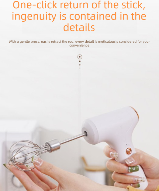 Compact Electric Handheld Egg Whisk Multi-Function Automatic Cream Whipper and Food Mixer J-7 White Single Head 1-Speed