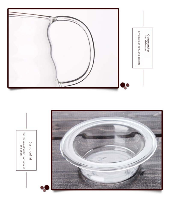 600ml Borosilicate Glass Coffee Server - Heat Resistant "Cloud" Pour Over Carafe with Lid - Large Drip Coffee Sharing Pot for Home & Office (2-4 Cups)