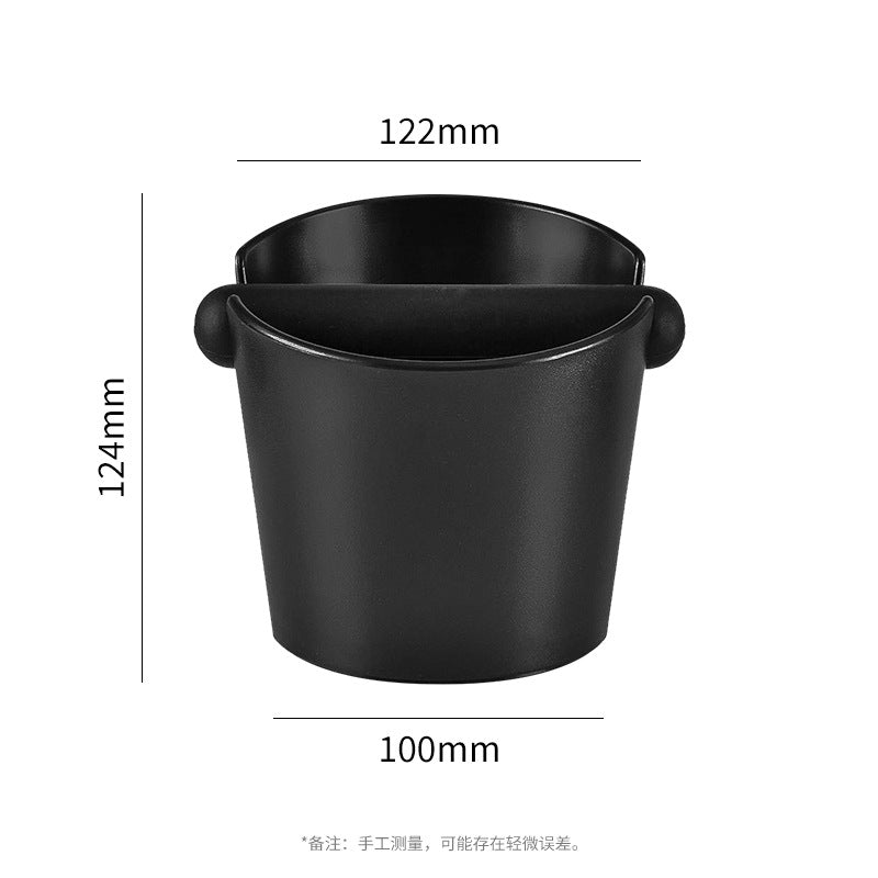 Compact Espresso Knock Box Angled Coffee Grounds Waste Bin with Anti-Slip Base and Rubber Bar for Home Baristas