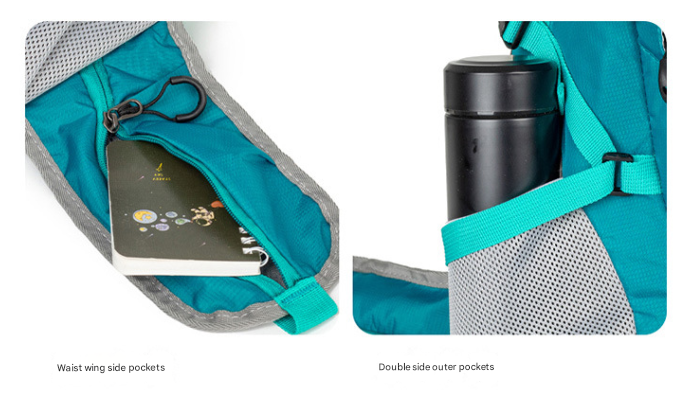 Blue Professional Large Capacity Hiking Backpack - Waterproof Lightweight Outdoor Trekking Rucksack with Hydration Port and Emergency Safety Whistle