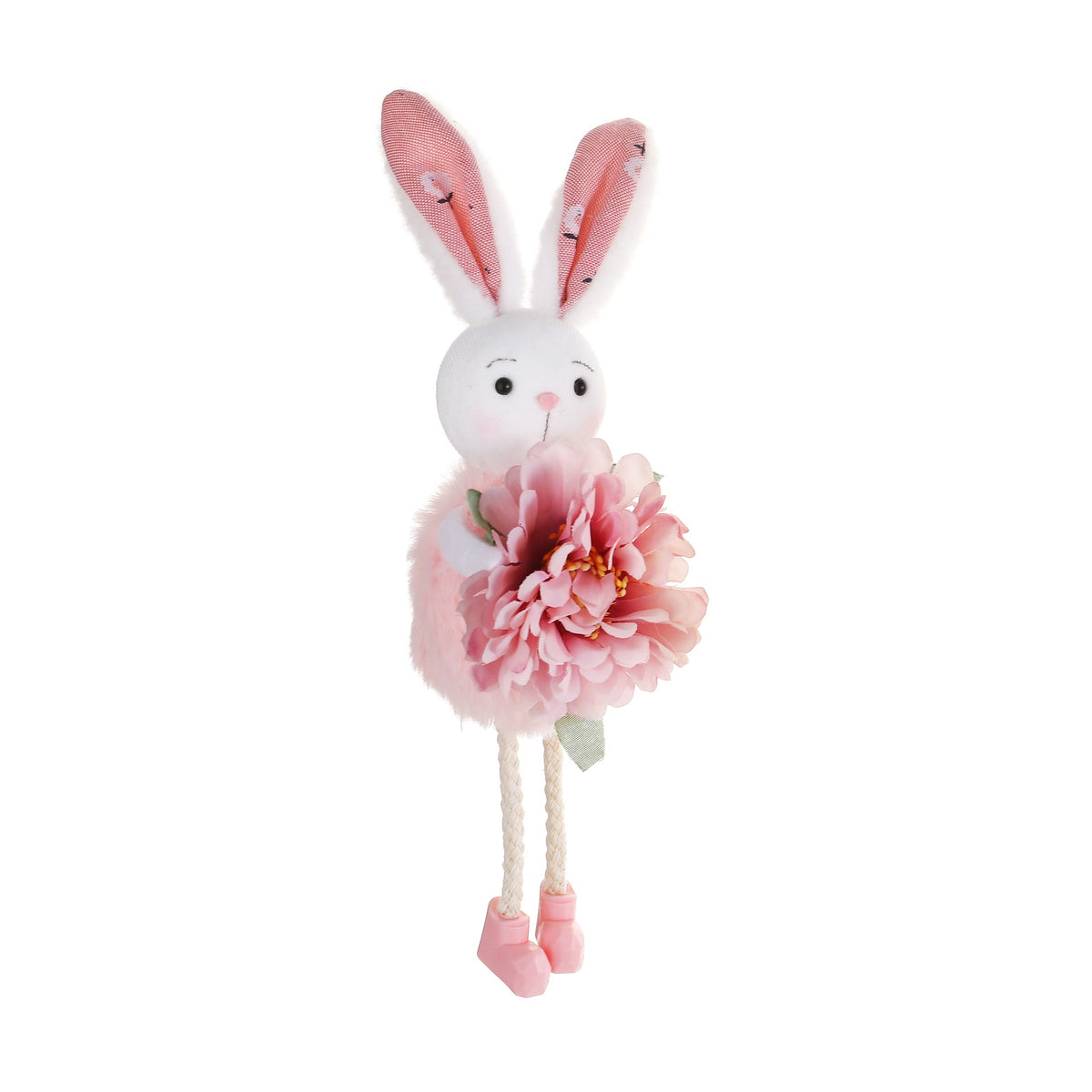 Pink Easter Bunny Flower Hanging Decoration for Home, Garden or Party Scene