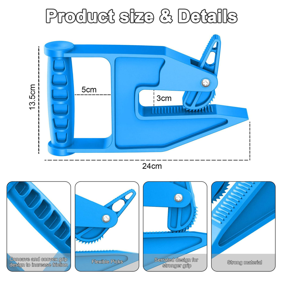 Blue Mat Lifter Handle Set of 2 – Lightweight Plastic Tool for Easy, Hands-Free Moving of Rugs, Mats, and Carpets