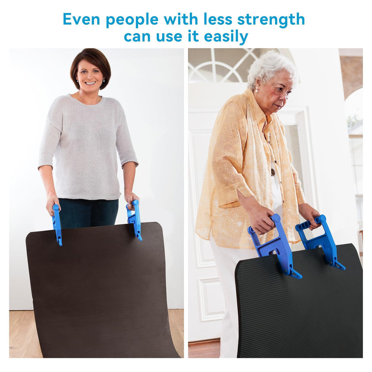 Blue Mat Lifter Handle Set of 2 – Lightweight Plastic Tool for Easy, Hands-Free Moving of Rugs, Mats, and Carpets