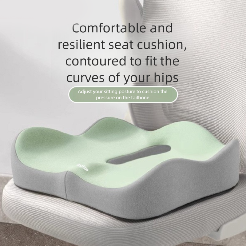 Black Ergonomic Memory Foam Seat Cushion – Coccyx Relief for Office, Car and Long Sitting