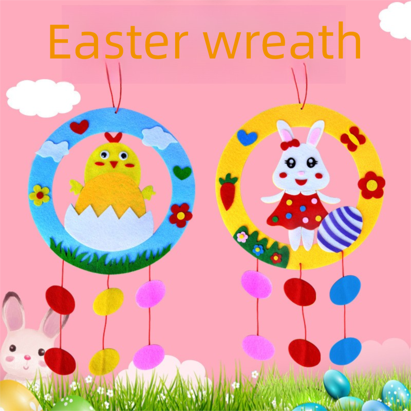 Rabbit 3-Piece Easter Kids Craft Decoration Set – DIY Hanging Ornaments for Preschool Activities and Holiday Fun