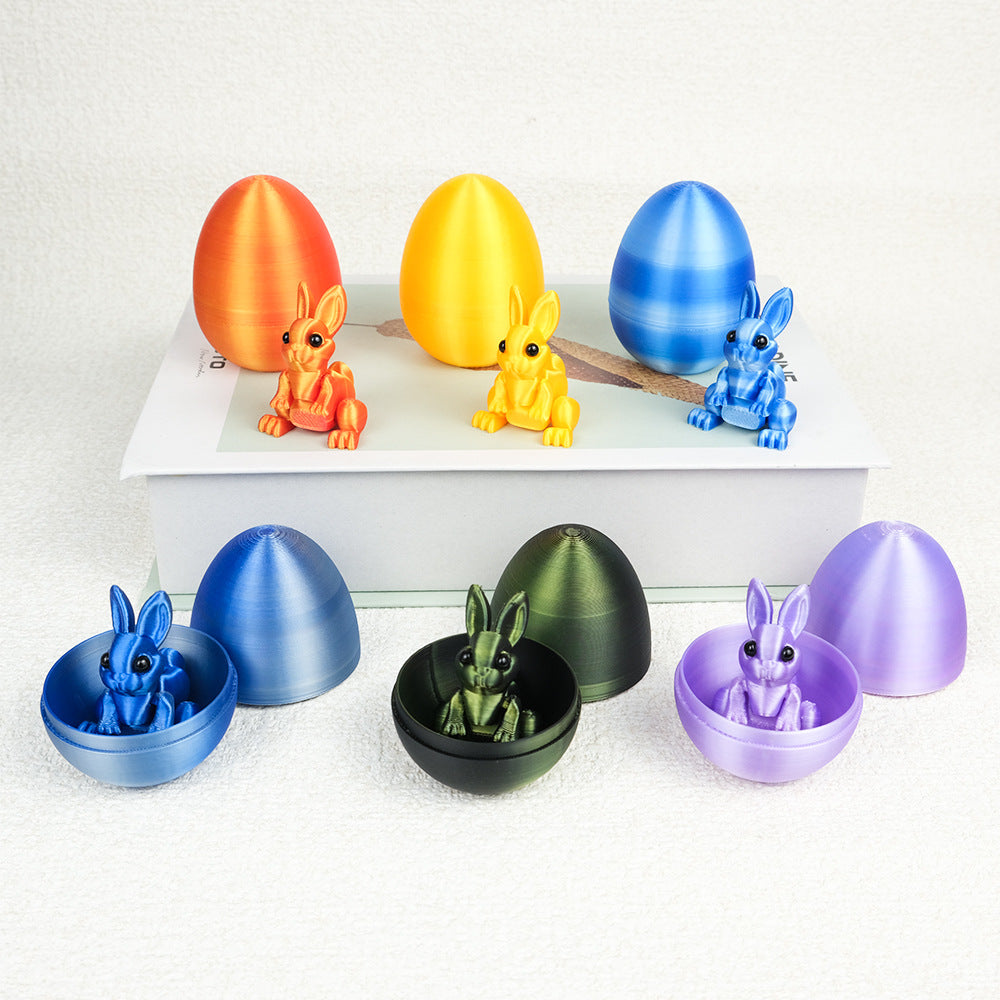 3-Piece Black-to-green gradient Easter Surprise Egg Set – Identical Interactive Figurines with Hinged Shell, Collectible Holiday Display Toy