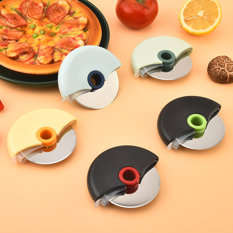 5-Pack Round Wheel Pizza Cutter Set with Protective Covers, Detachable Stainless Steel Pie Cutter, Easy Clean Kitchen Baking Tools