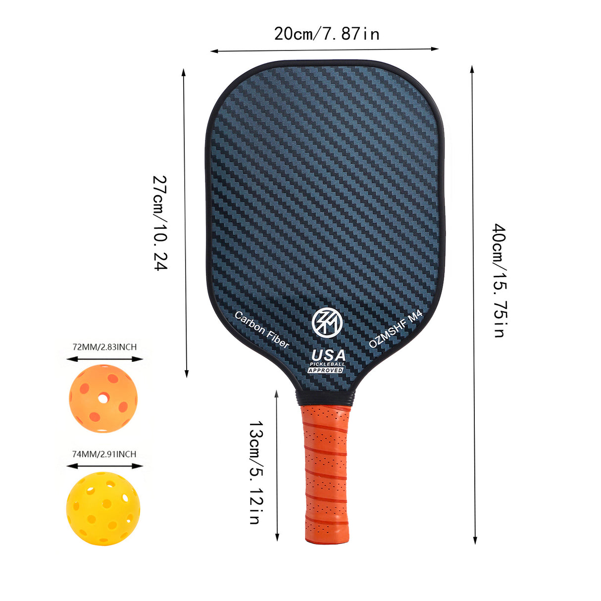Professional Carbon Fiber Pickleball Paddle Set with Advanced Polymer Core - Includes Outdoor Balls & Portable Mesh Carry Bag(LT-606)