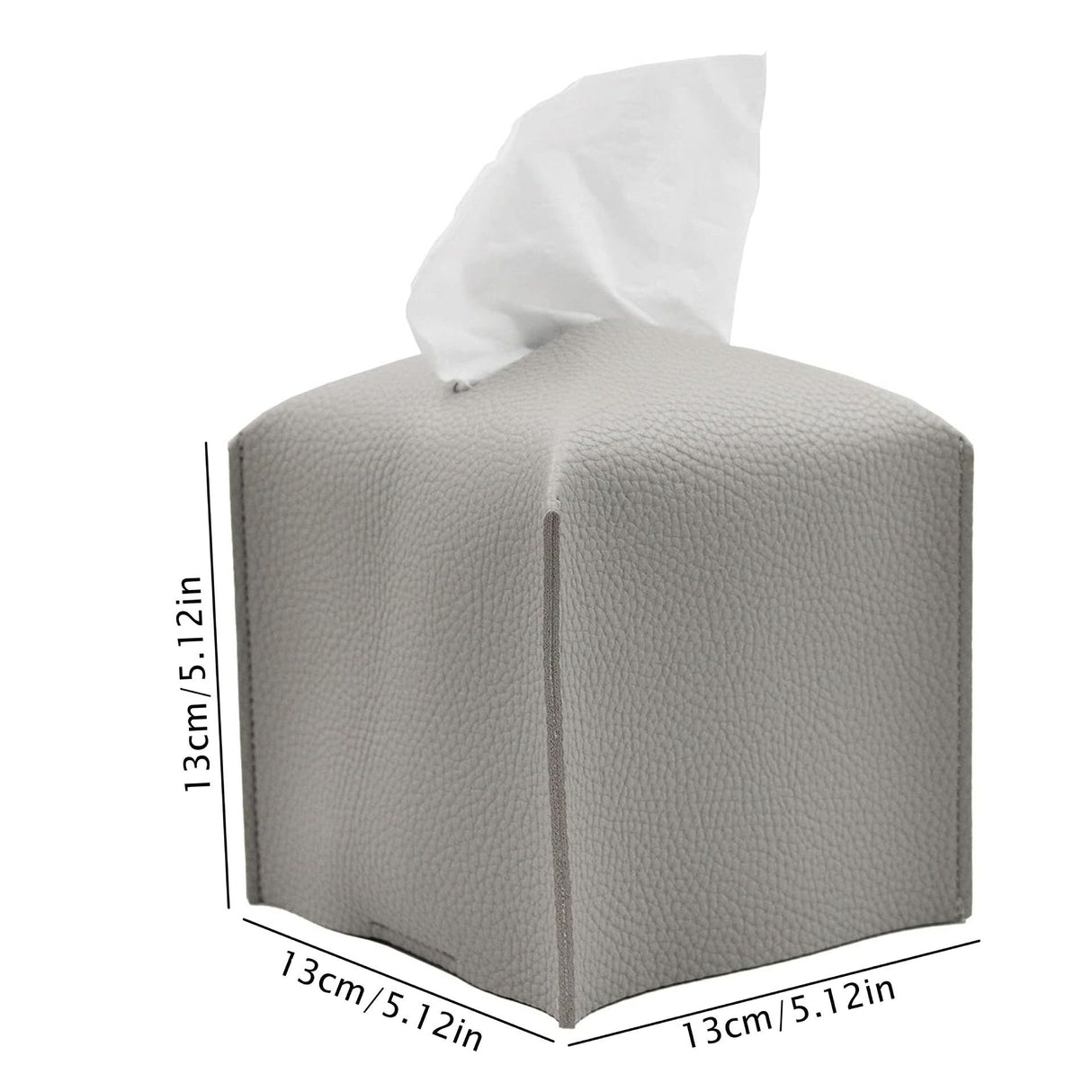 2 Pack Grey PU Leather Rectangular Tissue Box Covers Foldable Roll Paper Bag for Car Home and Bathroom Modern Storage Solution for Local Households