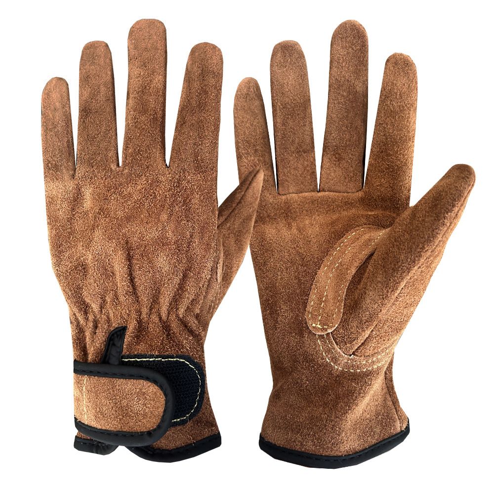 Size XL Heavy-Duty Cowhide Protective Gloves with Heat Resistant and Wear-Proof Leather for Outdoor Camping Welding and Industrial Work Reliable Hand Guard for Local Professionals