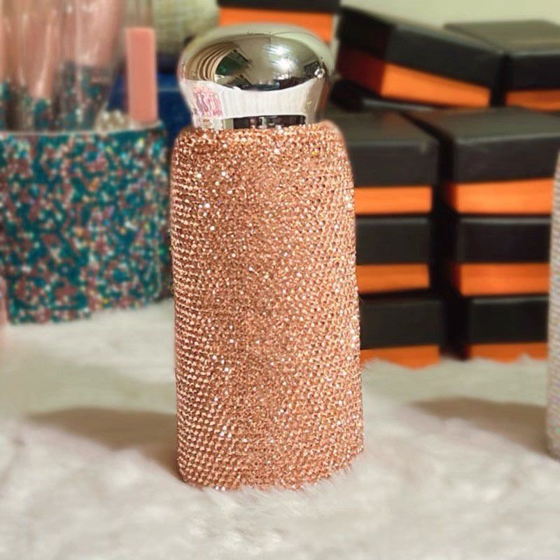 Champagne Handmade Luxury Diamond Insulated Water Bottle – Bling Rhinestone 304 Stainless Steel Pocket Mug (260ml)