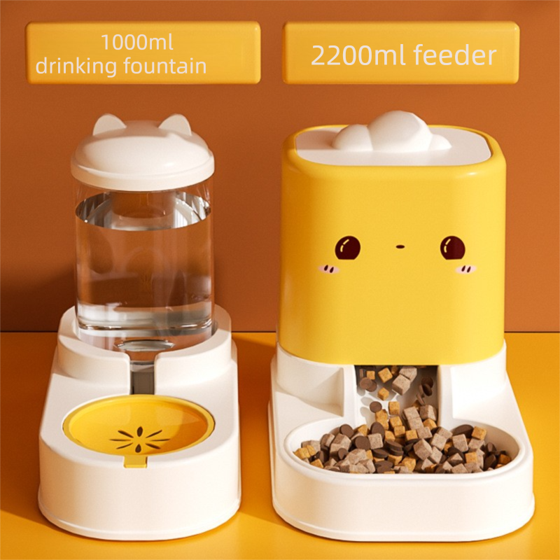Green Cat & Dog Automatic Feeder & Waterer Set – 2-in-1 Dry & Wet Separation Station with 2200ml Food & 1000ml Water Capacity