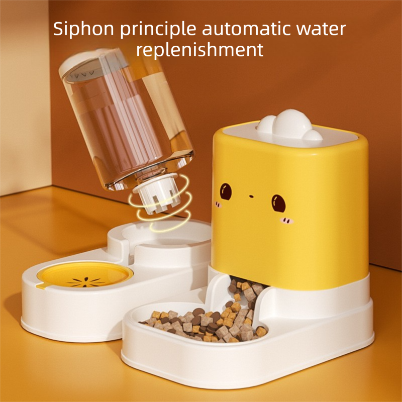 Green Cat & Dog Automatic Feeder & Waterer Set – 2-in-1 Dry & Wet Separation Station with 2200ml Food & 1000ml Water Capacity