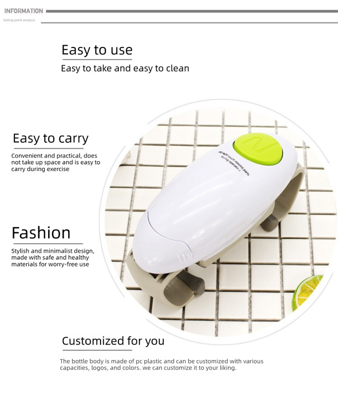 Black Upgraded One-Touch Electric Can Opener — Dual-Handle Design, Automatic Hands-Free Can/Bottle Opener, ABS Material, Battery-Powered (Batteries Not Included), Designed for the Kitchen