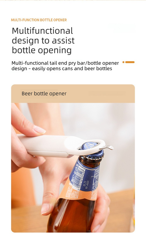 Red Multi-Functional Adjustable Can and Bottle Opener - Heavy Duty Jar Opener for Seniors, Women, and Weak Hands - Easy Grip Kitchen Gadget for Jars, Bottles, and Cans