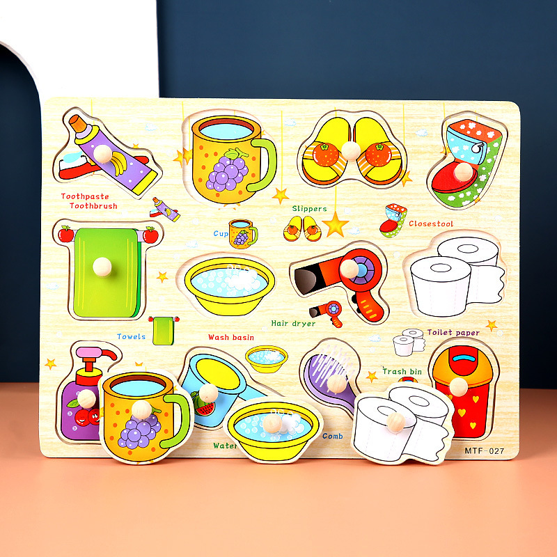Toddler Peg Puzzle — An educational and entertaining matching toy featuring letters, numbers, shapes, and everyday objects; an early learning and developmental toy suitable for children aged 3 and up【articles for daily use Style】
