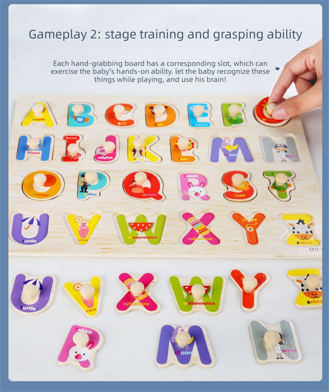 Toddler Peg Puzzle — An educational and entertaining matching toy featuring letters, numbers, shapes, and everyday objects; an early learning and developmental toy suitable for children aged 3 and up【Boy Dress-Up Style】