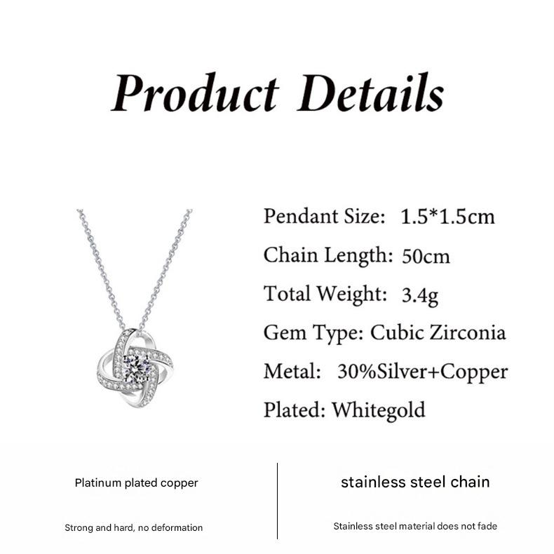 Gold-colored Necklace Rose Box Set Eternal Star Three-Leaf Clover Necklace - Mother's Day Gift, Comes with Free Gift Box - Mother's Day Jewelry Gift