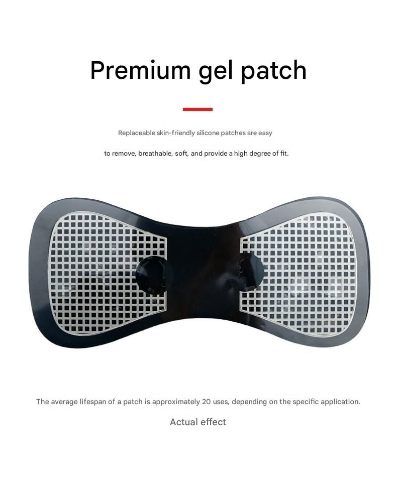 7-pack Black and Blue Mini Massage Patch - Portable Smart Neck & Shoulder Massager with 8 Modes, 19 Intensity Levels, USB Rechargeable, PU & PET Material for Muscle Relief