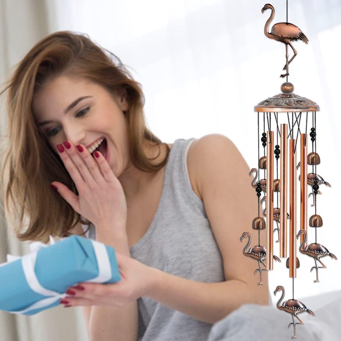Ladybug Retro Metal Wind Chime - Large Hanging Bell Ornament for Balcony Garden Courtyard Decoration