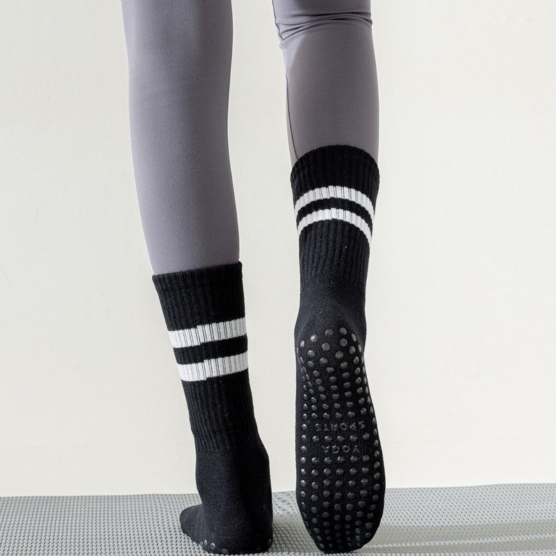 3-Pack White Anti-Slip Yoga Socks - Grippy Non-Slip Pilates Dance Fitness Socks for Women