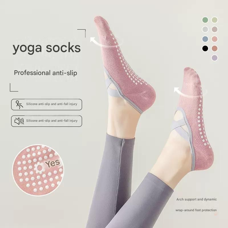 3-Pack Black Anti-Slip Yoga Socks - Grippy Pilates Dance Fitness Socks with Silicone Grip for Women