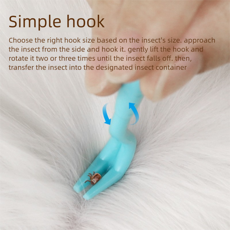 2-Pack Blue Pet Tick Remover Tool Set - Small Medium Large Flea and Tick Hook Removers