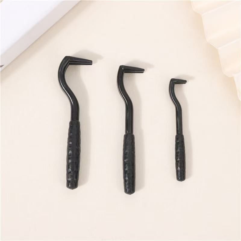 2-Pack Black Pet Tick Remover Tool Set - Small Medium Large Flea and Tick Hook Removers