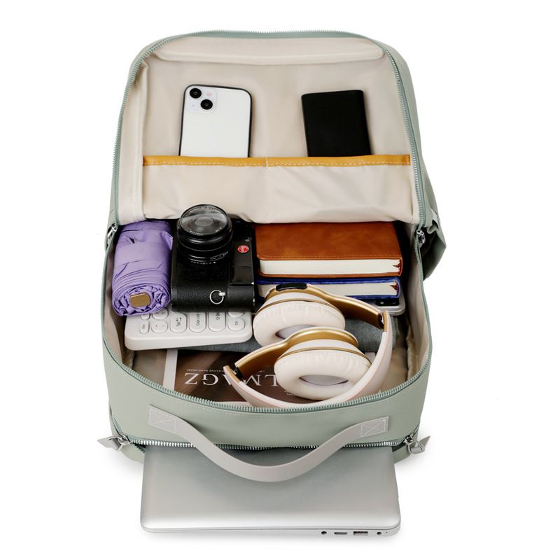 Grey Large Capacity Airbag Backpack Multi-Compartment Laptop Backpack Travel Business Bag