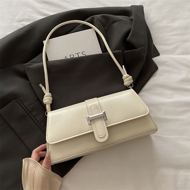 White French Chic Baguette Shoulder Bag Women’s Minimalist Crossbody Bag with Premium Feel