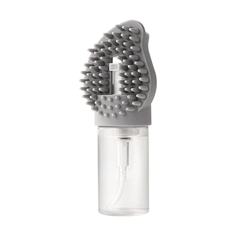 Grey Pet Shampoo Brush Silicone Foaming Massage Comb Dog Cat Bathing Grooming Tool