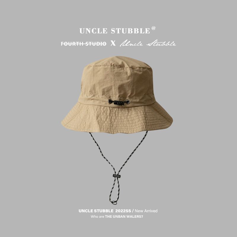 Khaki Packable Bucket Hat Unisex Wide Brim Foldable Sun Protection Hiking Travel Cap