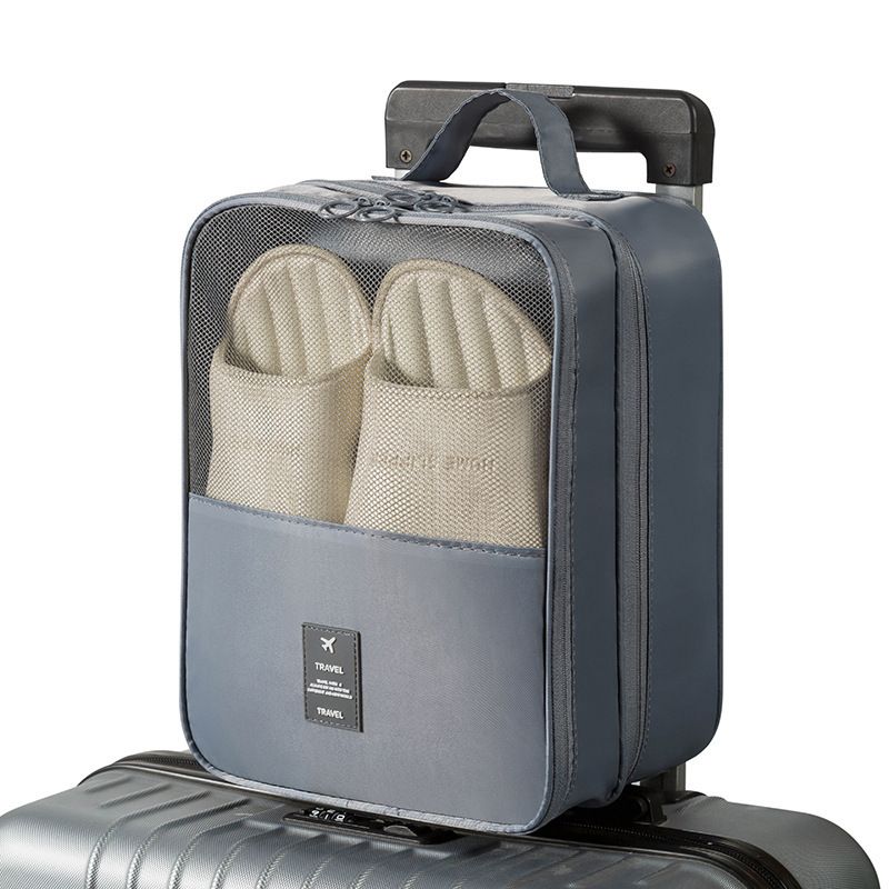 Grey Travel Shoe Bag Portable Luggage Organizer Waterproof Dustproof Shoe Pouch