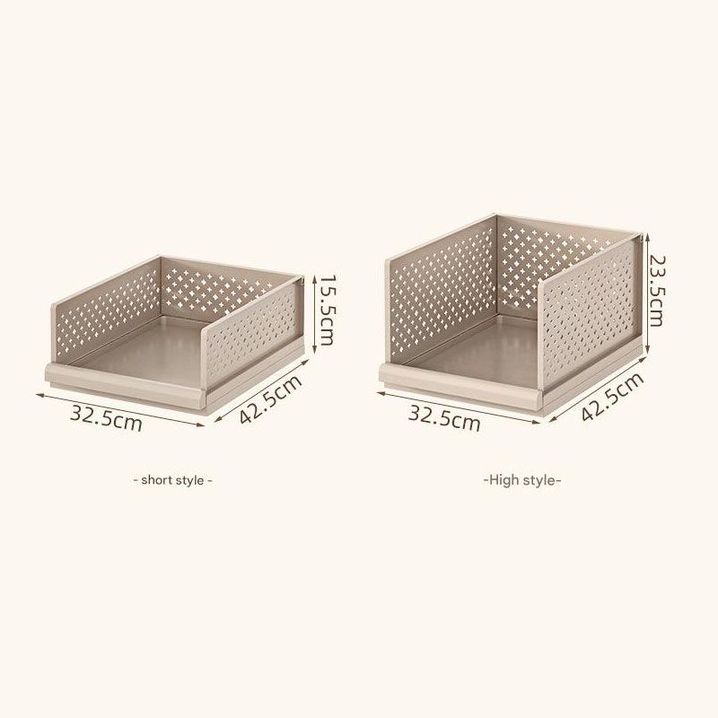 White Wardrobe Storage Organizers 2 Piece Set High & Low Pull-Out Drawer Style for Clothes