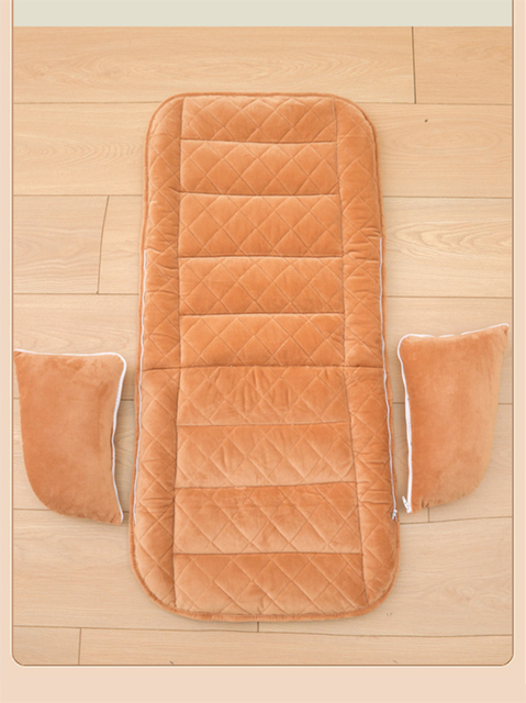 Black and Grey Premium Quilted Plush Integrated Seat Cushion & Backrest – Thickened Lumbar Support Pad with Detachable Armrests, Secure Buckle and Washable Cover for Office Chair Long Sitting