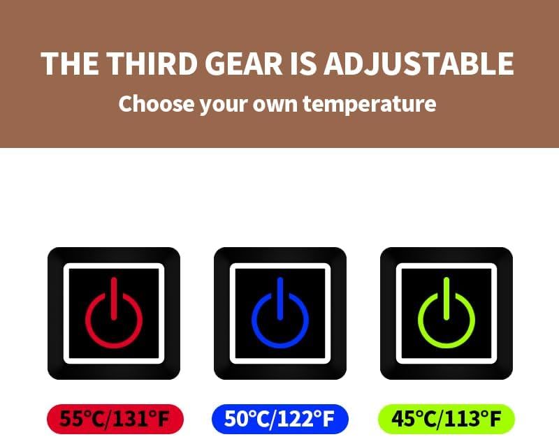 1 Pairs Wireless Electric 3 Levels Heated Fingerless Gloves with Windproof Waterproof PU Leather, USB-C Rechargeable Outdoor Activities Hand Warmer for Men Women Riding Home Office