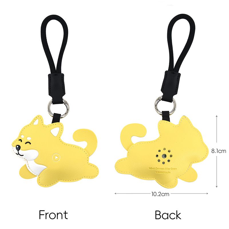 Shiba Inu Squeeze Meow Sounding Keychain Pendant – Eco-Friendly Leather Cat and Dog Bag Charm for Stress Relief, Backpack Decor and Gift Giving