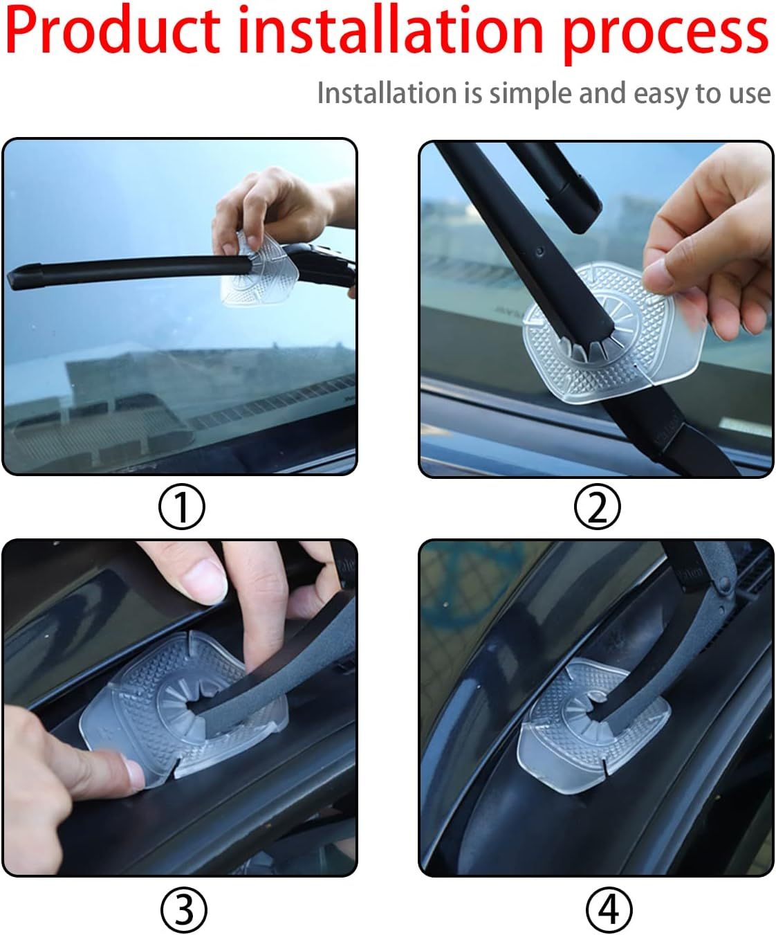 8PCS Car Wiper Arm Hole Protector Guards -Silicone Windshield Wiper Arm Hole Protector Dust Cover against Leaves, Debris, Ice and Snow – Auto Exterior Accessories Universal for Most Vehicles