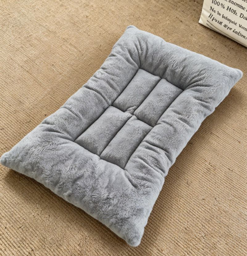 90 x 45CM Large Plush Pet Bed Mat for Dogs & Cats – Light Grey Double-Sided Soft Cushion, Breathable Moisture-Resistant Sleeping Pad for Small, Medium & Large Pets