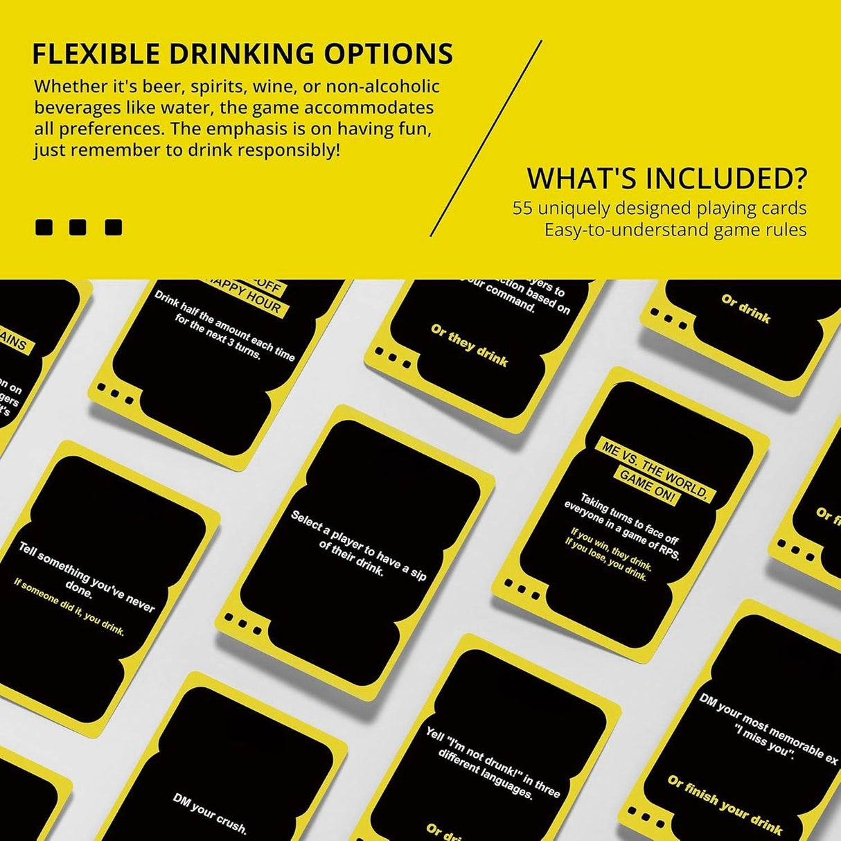 I'M NOT DRUNK Drinking 55-Card Game - Compact Party Fun Multiple Players Drinking Card Game Set for Friends, Couples & Game Nights