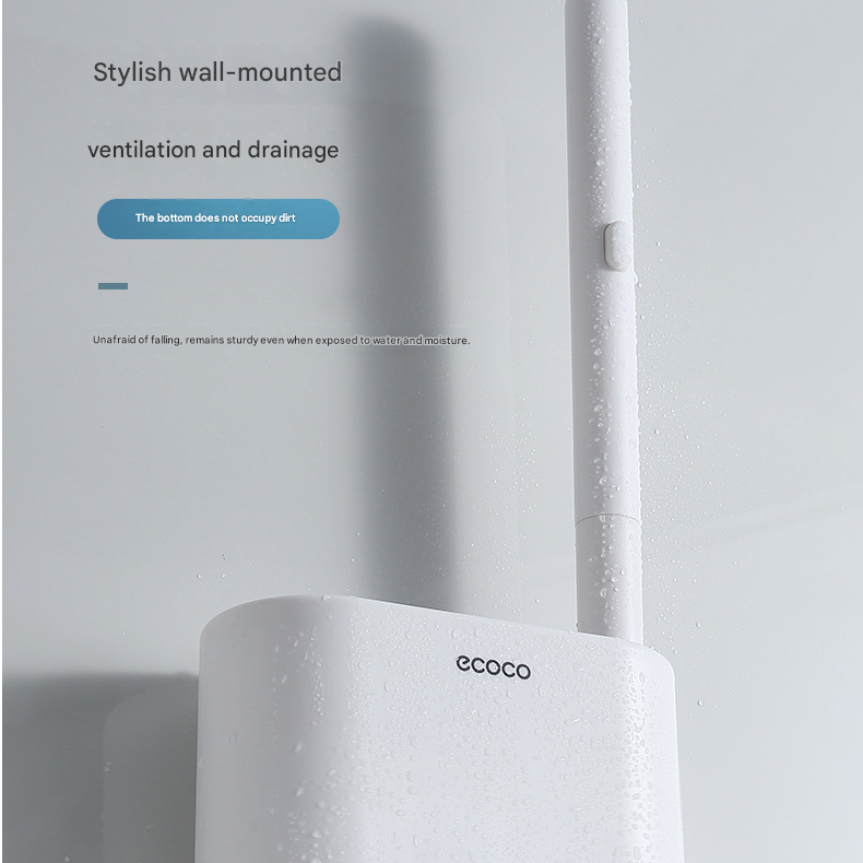White and Black Disposable Toilet Brush with Wall Mount Holder set - No Touch Replacement System, 360 Degree Rotating Head with Built-in Cleaning Solution, Space Saving Bathroom Cleaner for Homes