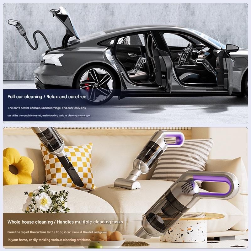 Cordless Handheld Vacuum Cleaner set - USB Rechargeable Portable Car Vacuum with Detachable Nozzle, Lightweight Dust Buster for Car Interior, Home, Office and Pet Hair