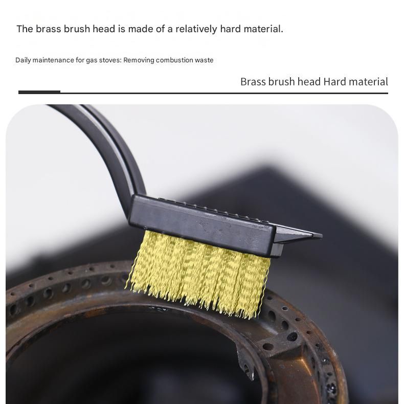 8-Piece Cleaning Brush Set(Includes 8 transparent hooks) - Stainless Steel Scraper, Brass, Carbon Steel and Nylon Bristles - Multi-Purpose Scrubber for Kitchen Stove, Bathroom Tiles and Grout - Space Saving Design