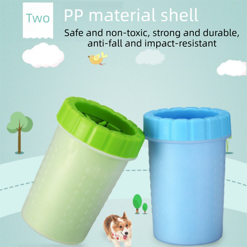 Green big size Pet Paw Cleaner Cup Portable Dog Paw Washer with Soft Silicone Bristles TPR Silicone Cleaning Cup for Muddy Paws Dogs and Cats