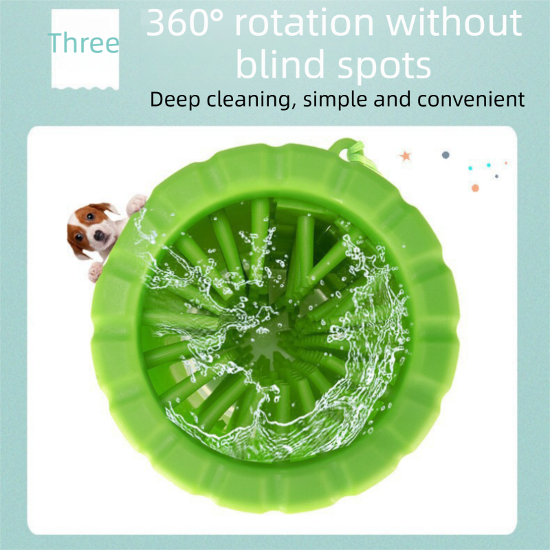 Green big size Pet Paw Cleaner Cup Portable Dog Paw Washer with Soft Silicone Bristles TPR Silicone Cleaning Cup for Muddy Paws Dogs and Cats